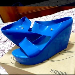 Melissa Creative Wedge Sandal New in Blue